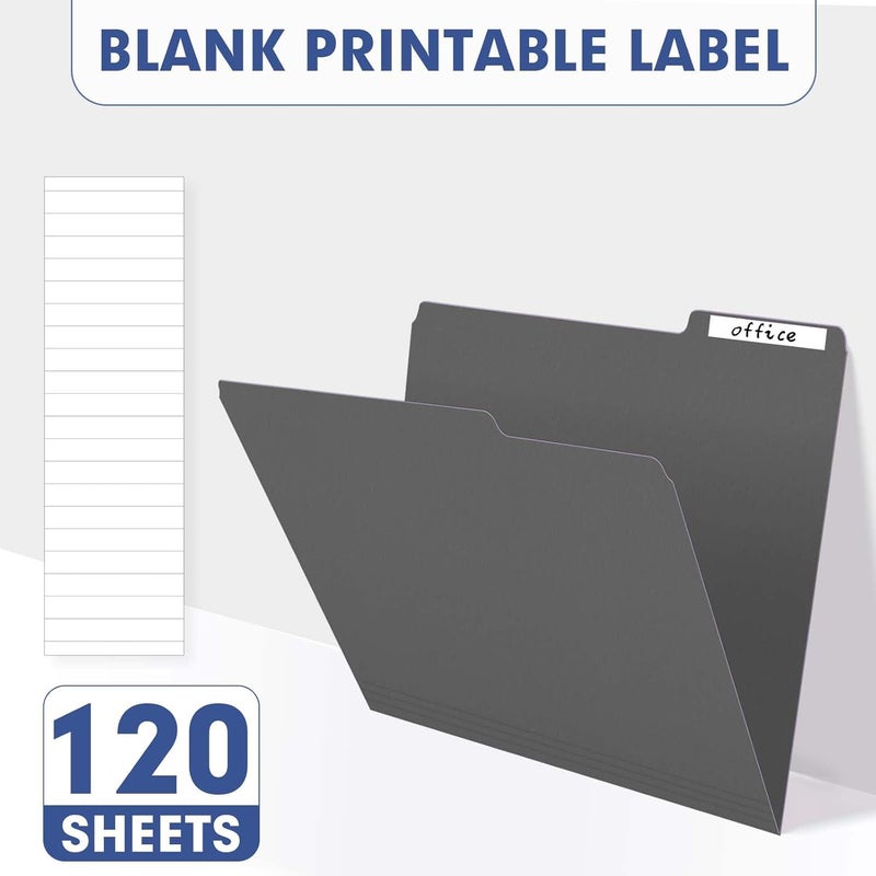 PANDRI File Folder, 120 Pack File Folder, 1/3 Cut Tab, Letter Size, Filing Folder for Office School Business, Dark Gray - Image 5